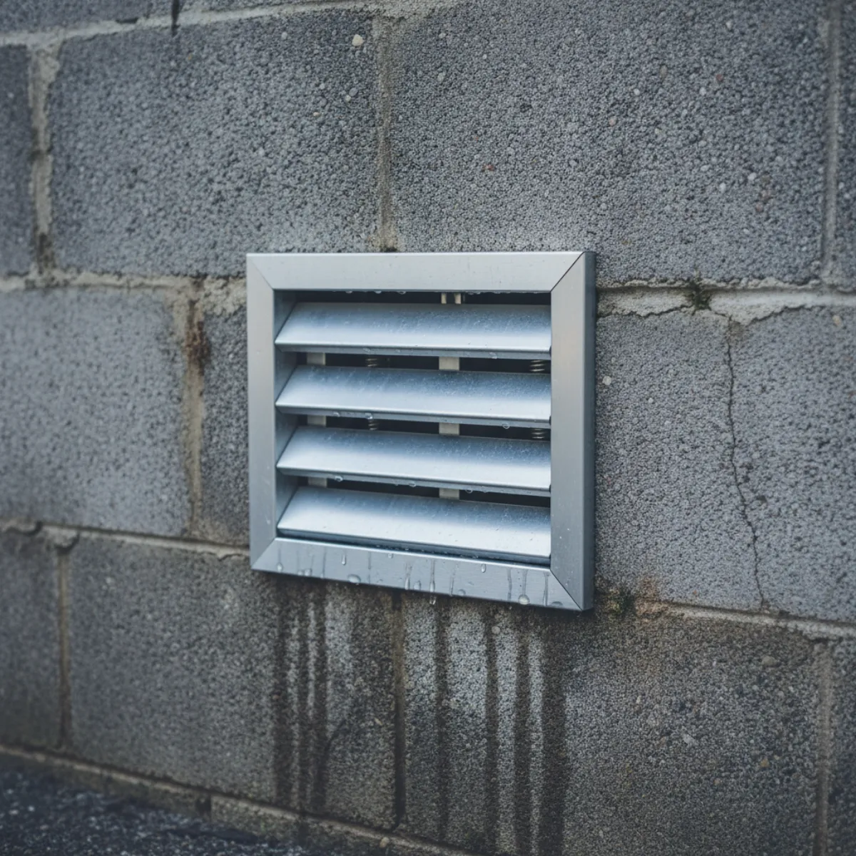 Engineered foundation flood vent installed in a home crawl space wall